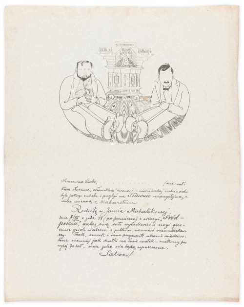 Zaproszenie na "Redutę w Jamie Michalikowej" 8 III [1914?], Iwo Gall