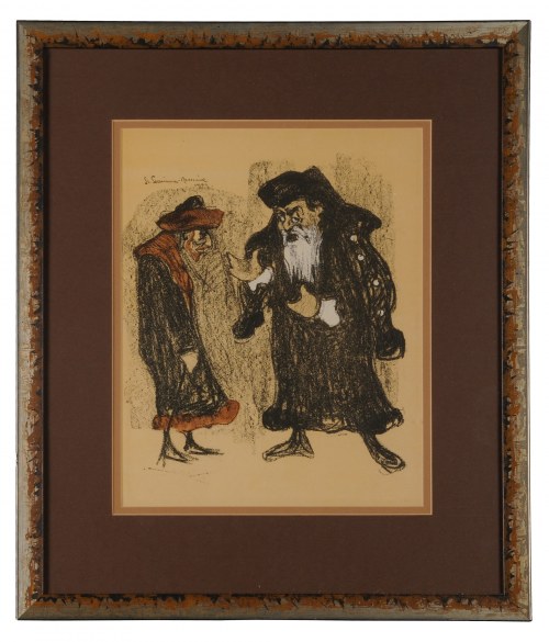 Józef Kotarbiński jako Shylock i Stanisław Bronicz jako Tubał w sztuce Szekspira "Kupiec Wenecki", 1904, Stanisław Szreniawa-Rzecki