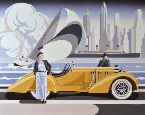 Kobieta i żółty mercedes II, 2021, Tomasz Kostecki