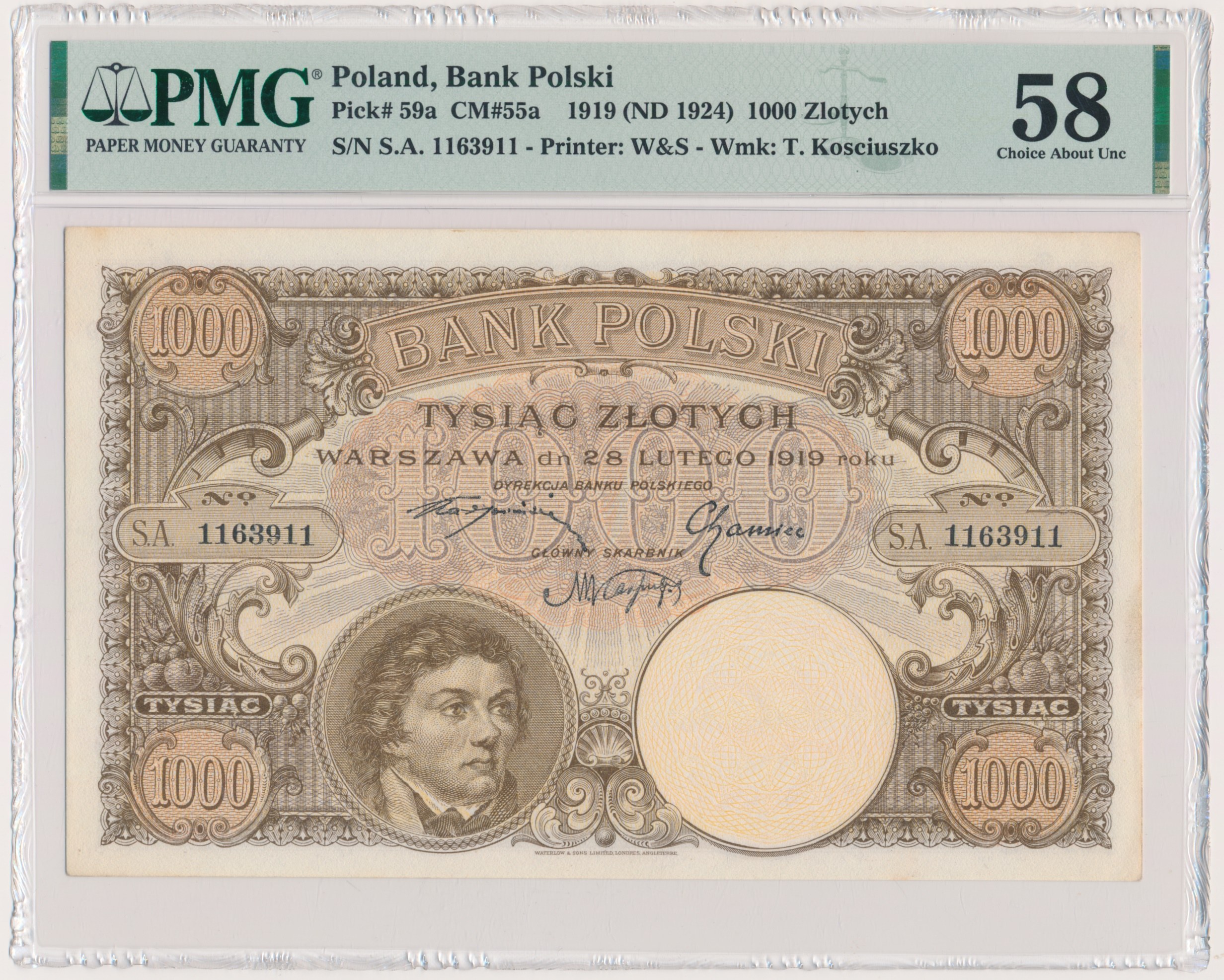 1 000 Zloty 1919 S A PMG 58 BEAUTIFUL Online Auction Online 1-000-zloty-1919-s-a-pmg-58-beautiful-online-auction-online