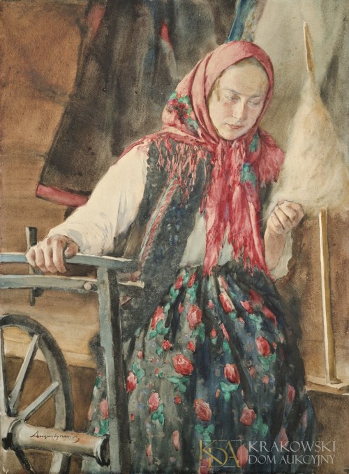 "Prządka", Aleksander Augustynowicz
