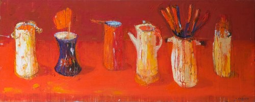 Martwa natura z czerwonym rondelkiem, 2017, Jolanta Caban