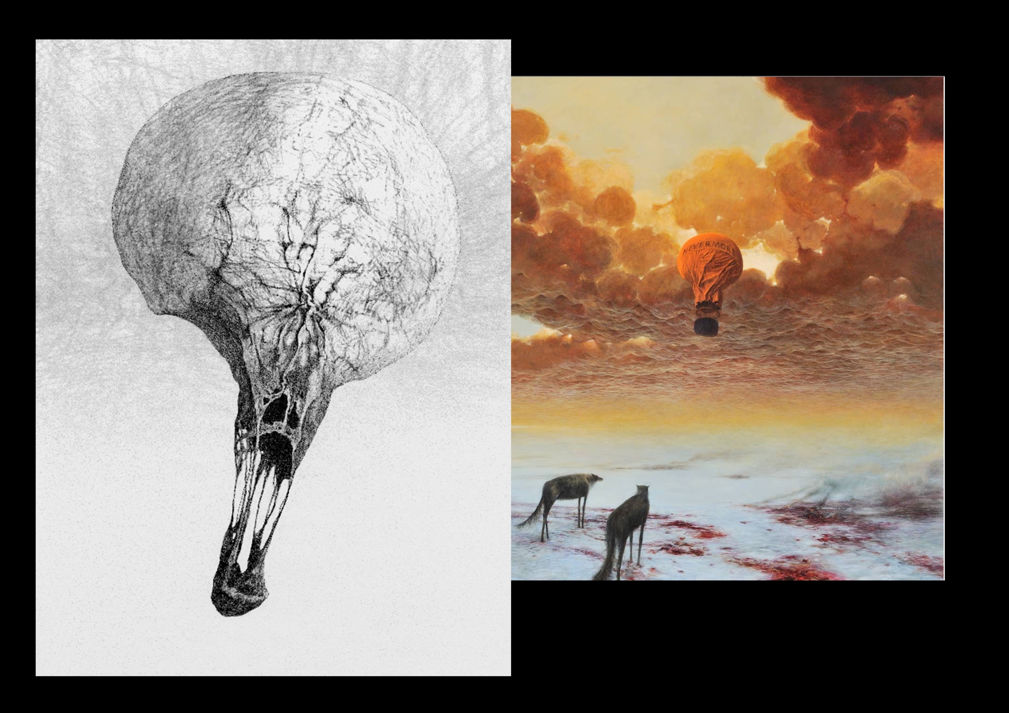 Zdzisław Beksiński Balon Nevermore rysunek