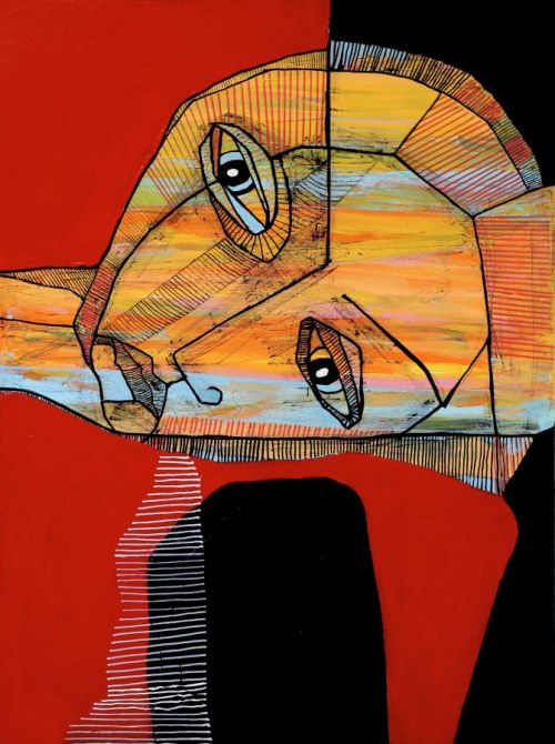 Portret czerwony, 2021 r., Ewelina Lochman