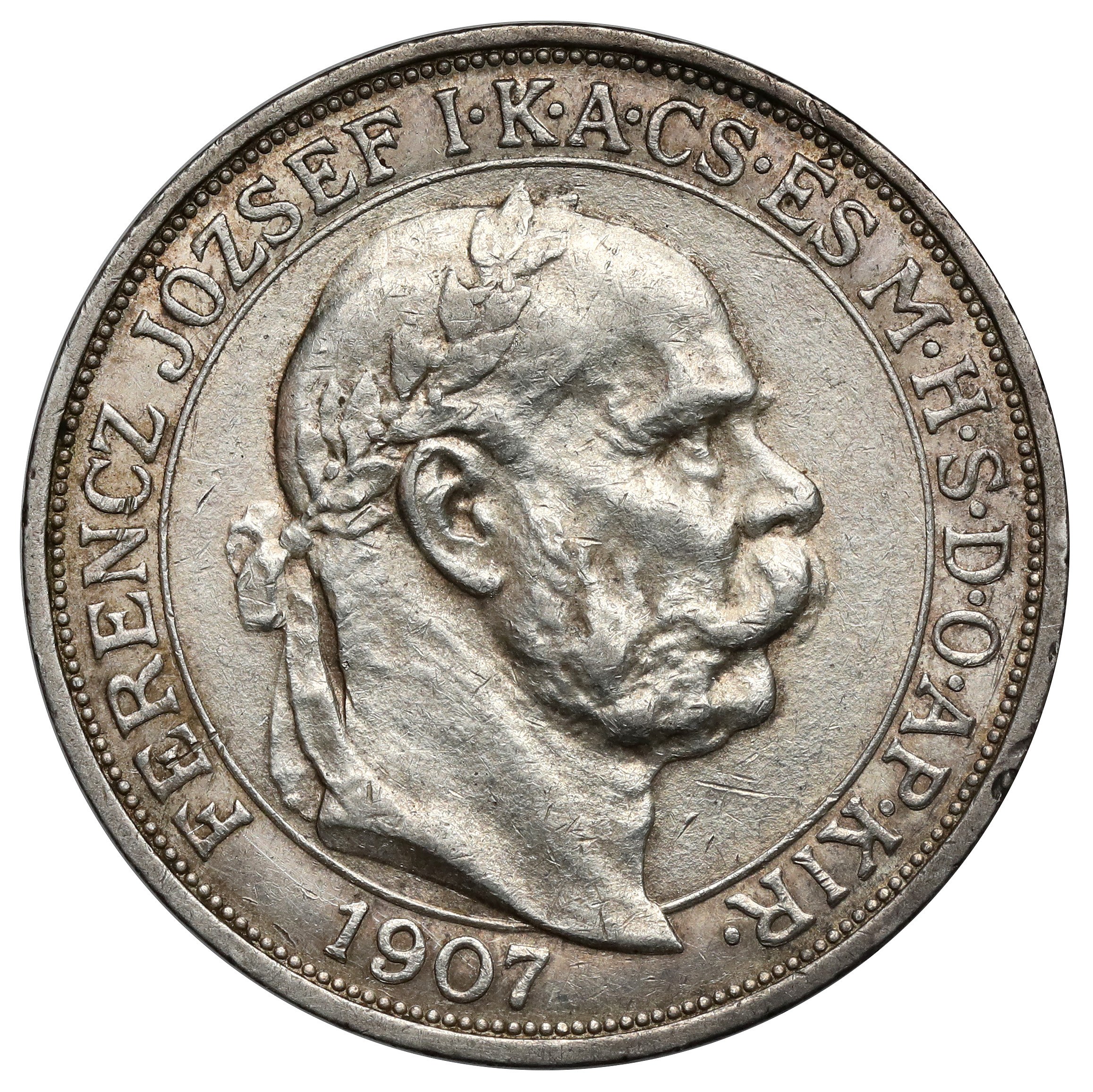 Austro-Hungary, Franz Joseph I, 5 korona 1907 - 40th Anniversary of the ...