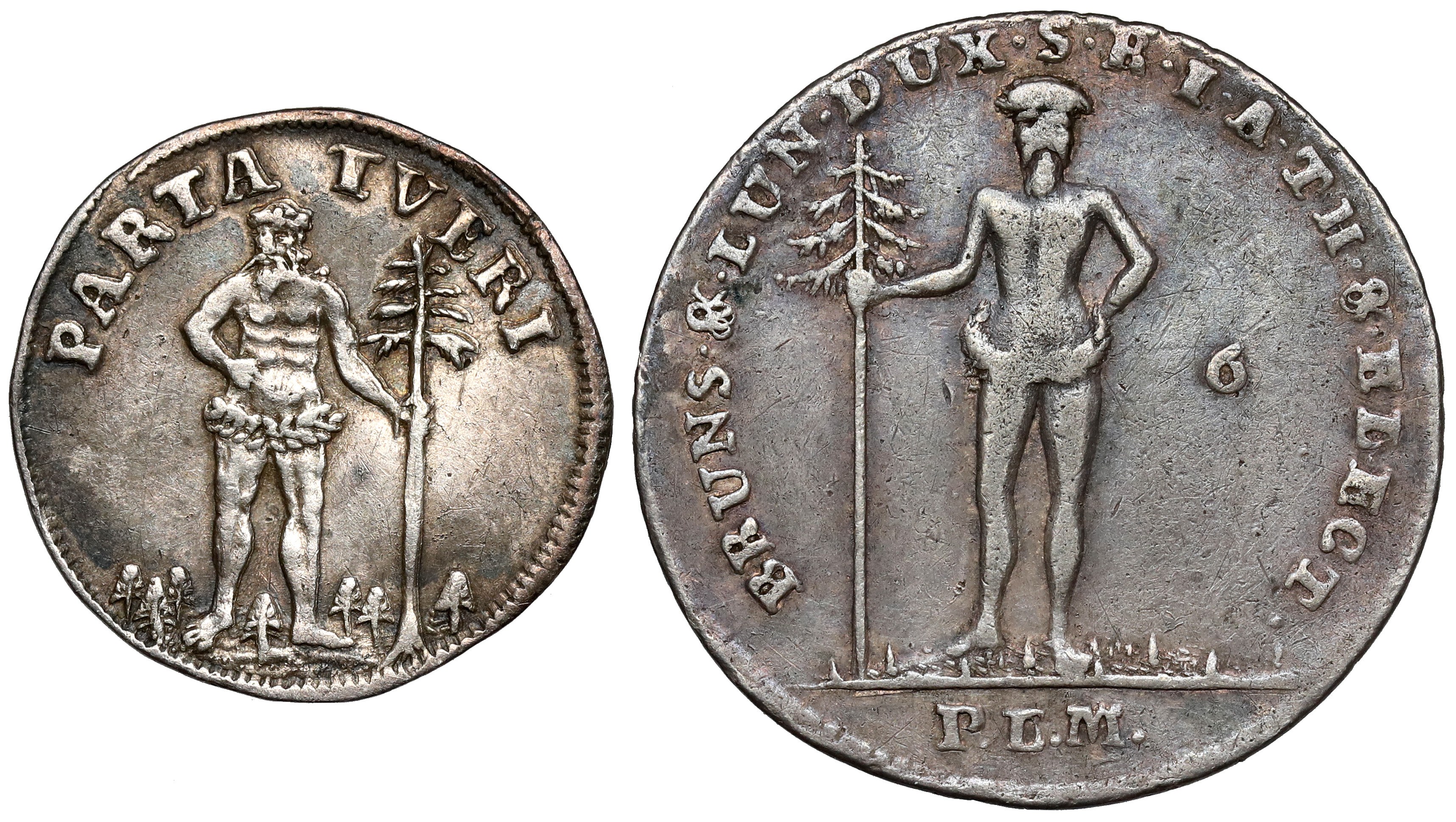 Brunswick‑Wolfenbüttel, II mariengroschen 1714 and 1/6 taler 1793, Satz ...