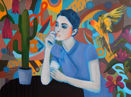 Ona i papuga, 2018, Marcin Painta
