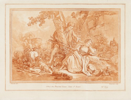 Sielanka pasterska, 2. poł. XVIII w., Gilles Demarteau