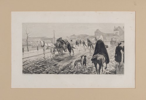 Nowy Zjazd w Warszawie w jesienny zmierzch(, 1893, Feliks Stanisław Jasiński