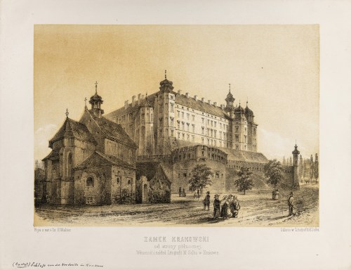 Zamek krakowski od strony północy, ok. 1860, Henryk Walter