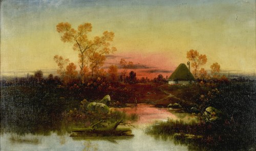 Pejzaż przedwieczorny, ok. 1900, Karol Heimroth