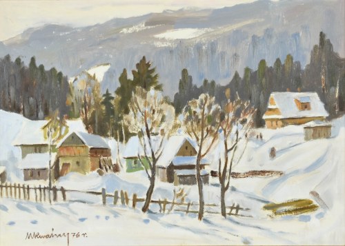 Pejzaż podgórski zimą, 1976, Michał Kwaśny