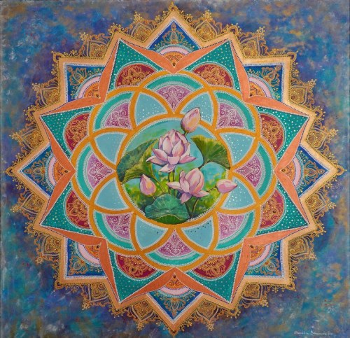 Mandala z kwiatem lotosu, 2021 r., Magdalena Bronakowska