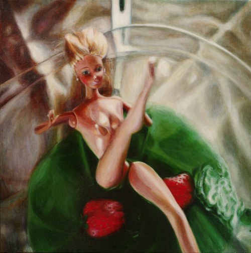 Barbie w Zielonej Galaretce, z cyklu: "Słodki Deser 2", 2015, Monika Malewska