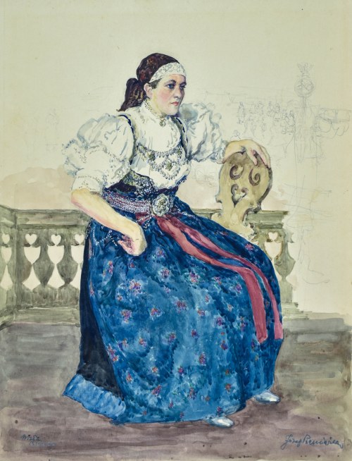 Kobieta na werandzie, 1937, Józef Pieniążek
