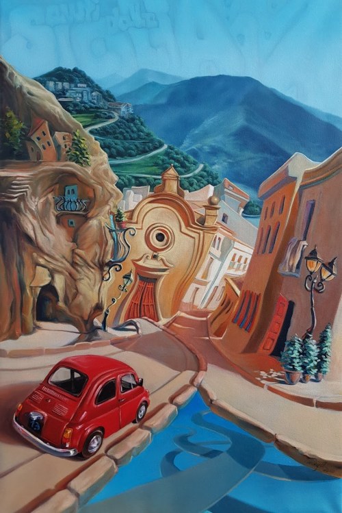 Listy z Sycylii: Saluti dalla Sicilia, duże giclee, Maja Wolf