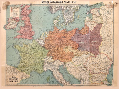 Wielka Brytania, Londyn, War map dla The Daily Telegraph, 1939, Wyd. George Philips&Son