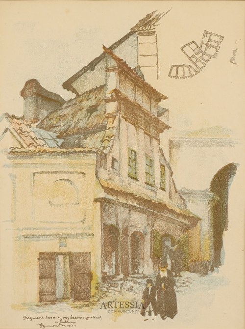 Fragment bazaru przy Bramie Grodzkiej w Lublinie, 1917, Jan Kanty Gumowski