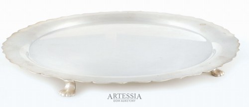 USA, 1898-1983, Płaska patera na nóżkach, 2-3 ćw. XX w., International Silver Company