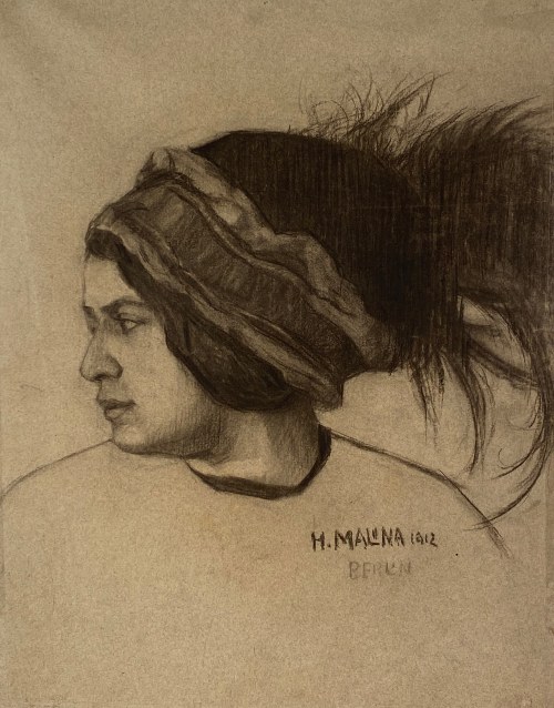 ''Portret kobiety z opaską'', Hieronim Malina