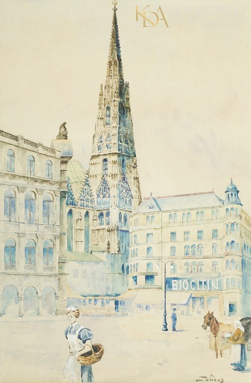 "Widok na katedrę św. Szczepana w Wiedniu", Stanisław Tondos