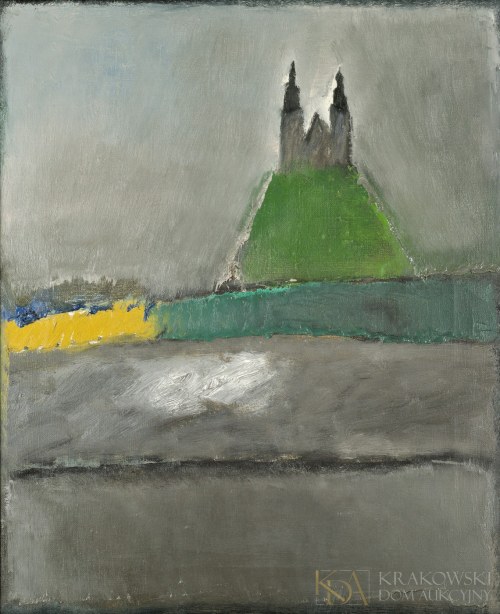 "Krajobraz z barokowym klasztorem", Stanisław Rodziński