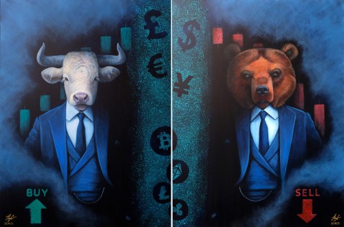 The Traders (dyptyk), 2021, Olena Lytvynenko