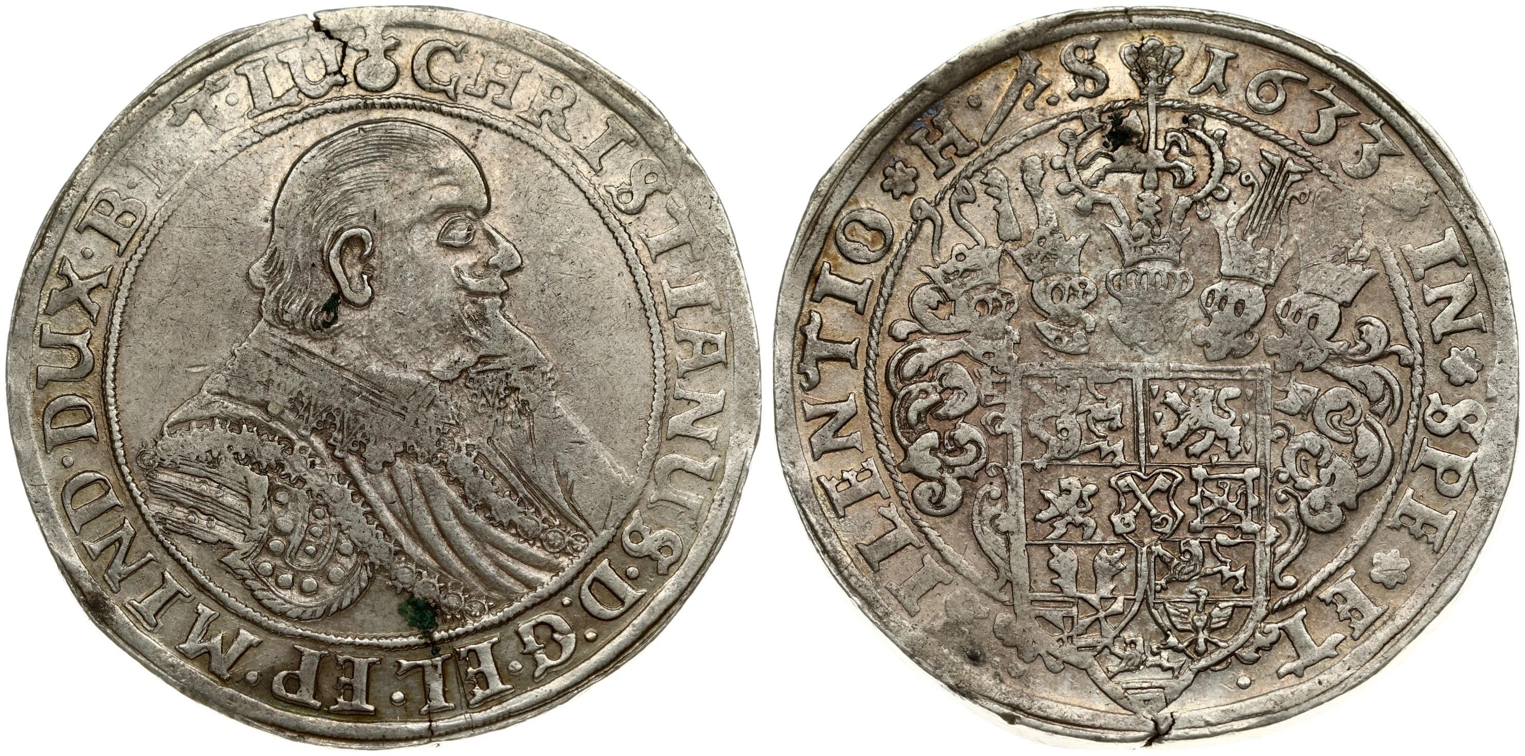 Germany BRUNSWICK-LÜNEBURG-CELLE 1 Thaler 1633 H-S Christian (1611-1633 ...