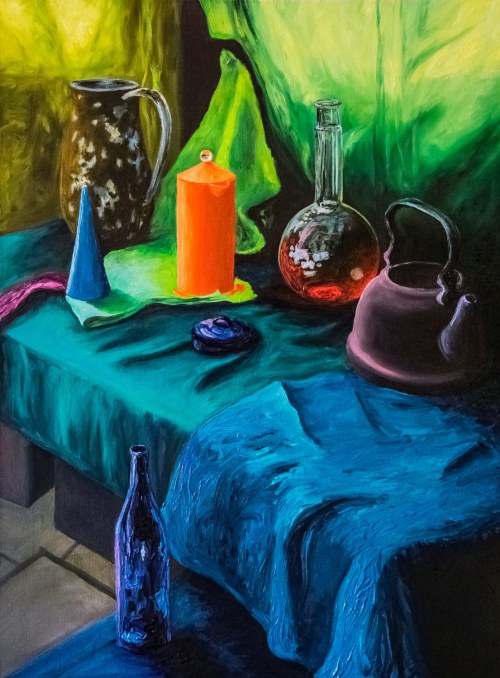 Martwa natura w tonacji zielono-niebieskiej, 2019, Jagoda Malinowska