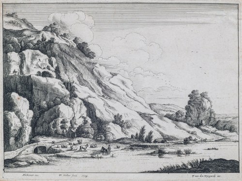 Pejzaż z kamiennym mostem, 1649, Wenceslaus Hollar