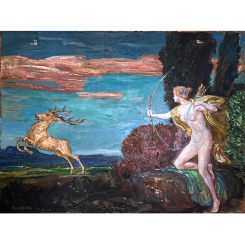 Diana na polowaniu, XIX/XX w., Max Kuschel