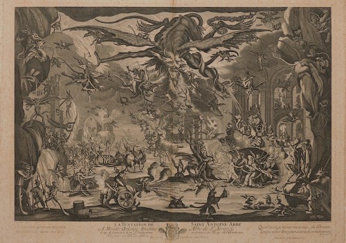Petrus Picault Blesensis, Kuszenie św. Antoniego, wyd. Paryż, XVIII w., Jacques Callot