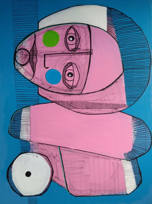 Portret różowy, 2021, Ewelina Lochman
