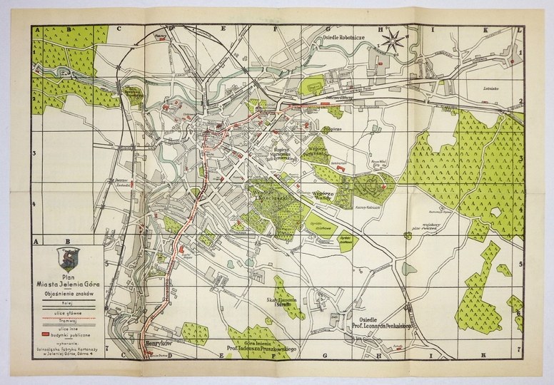 [JELENIA Góra]. Plan Miasta Jelenia Góra. Plan barwny form. 29,5x43,2