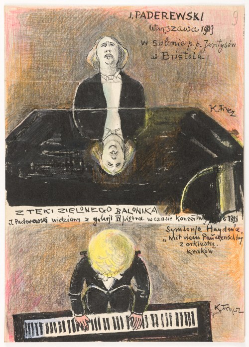 Ignacy Paderewski w czasie warszawskiego koncertu, 1919, Karol Frycz