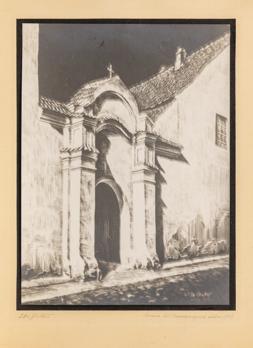 Wilno. Brama klasztoru benedyktynek, 1935, Jan Dziewałtowski-Gintowt