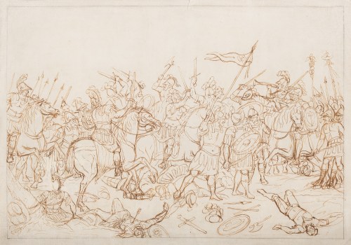 Scena bitewna [starożytny Rzym], ok. 1840, Teodor Stachowicz