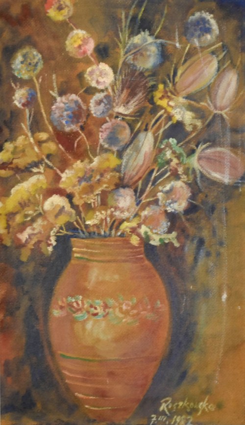 Kwiaty w wazonie, 1982, Teresa Roszkowska