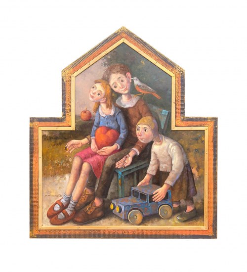 Dziadek, babcia, Kacper kiedy byli młodzi, 2021, Dariusz Miliński