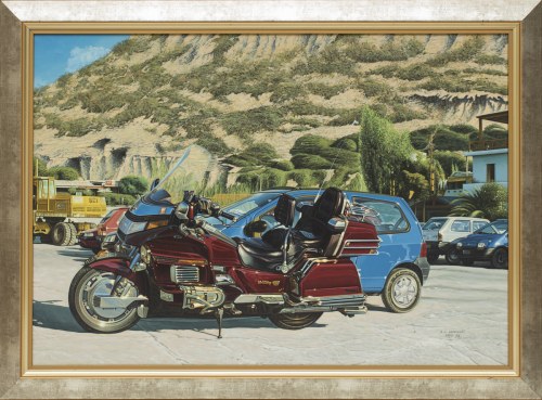 Kreta - Matala - parking - czerwona Honda Gold Wing, 1997/1998, Andrzej Adam Sadowski