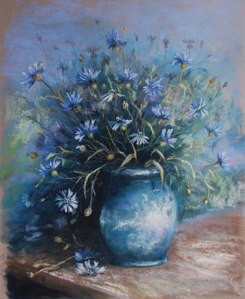 Chabry w wazonie, 2019, Elżbieta Ponińska