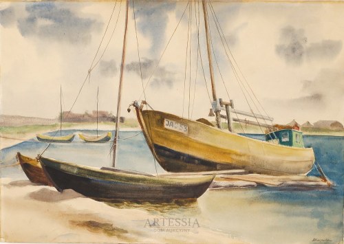 Kuter w Jastarni, lata 50-te XX w., Maria Rogowska-Gajduczeni