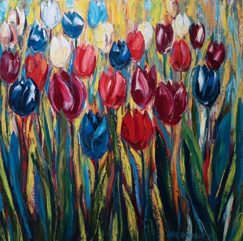 Niebieskie tulipany , 2021, Anita Domeracka