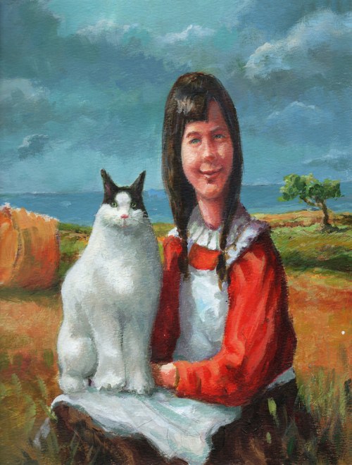 Dziewczynka z kotem, 2021, Robert Konrad