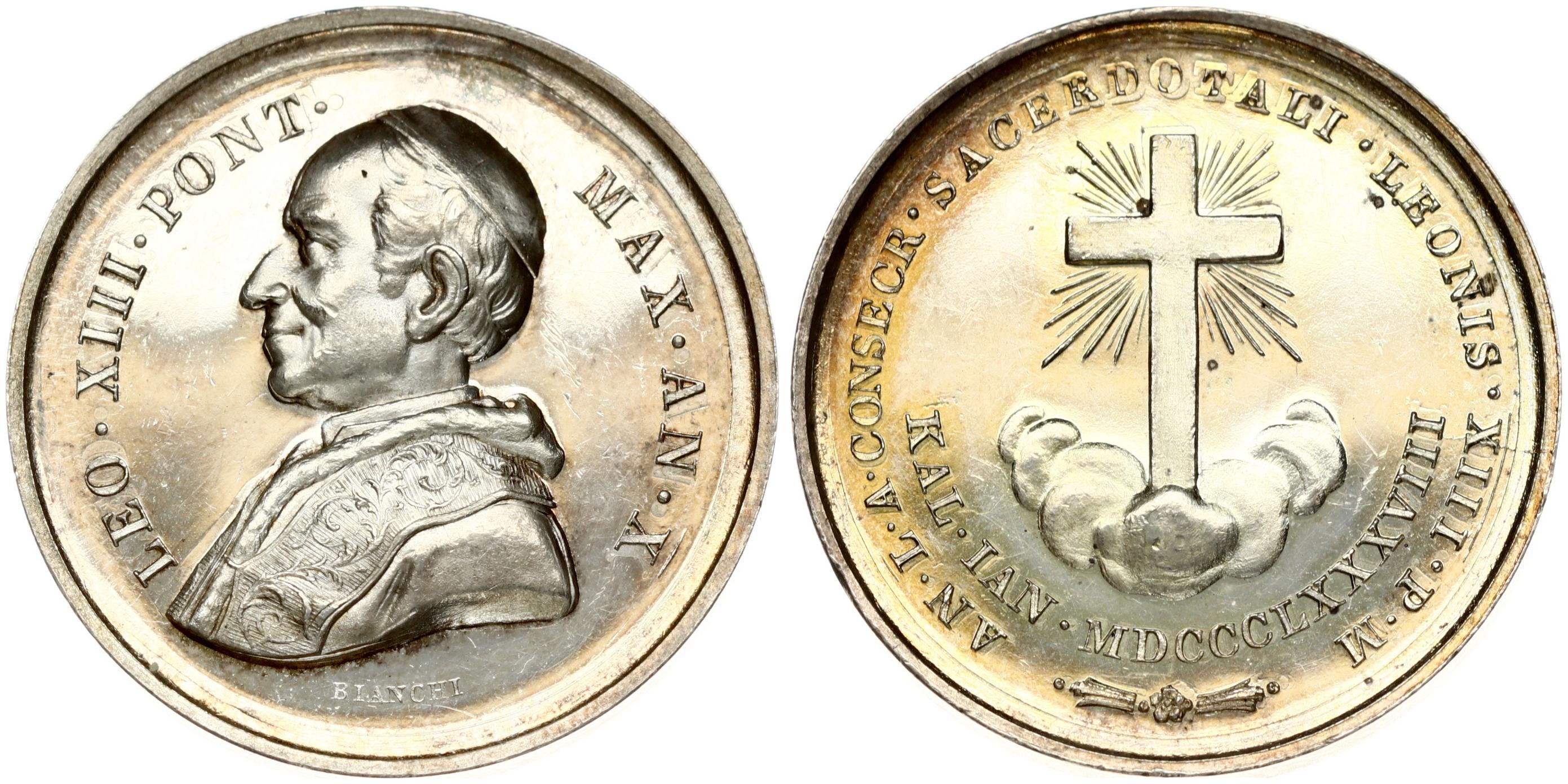 Italy Papal State / Vatican City Medal (1888). Leo XIII (1878-1903
