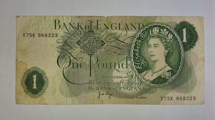 funt One pound Bank of England Lata 1960-1970 Aukcja