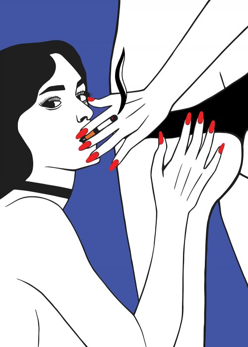 Smoking a cigarette, 2021, Adrianna Zawadzka
