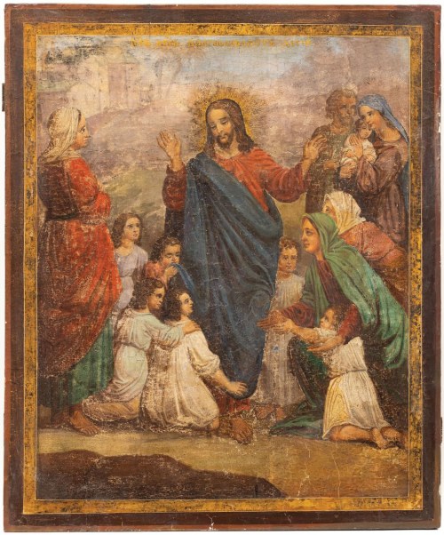 CHRYSTUS BŁOGOSŁAWIĄCY DZIECI, Rosja, XIX w., Ikona