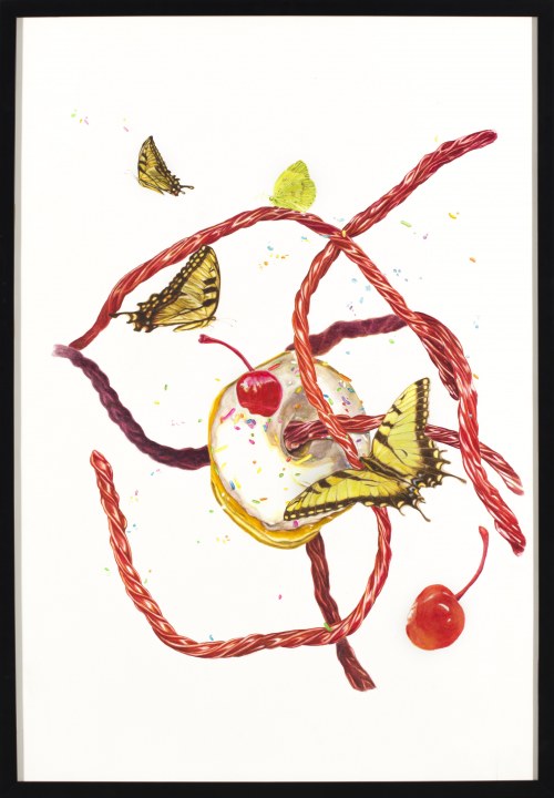 Donuts and Licorice Candy Composition, 2017, Monika Malewska