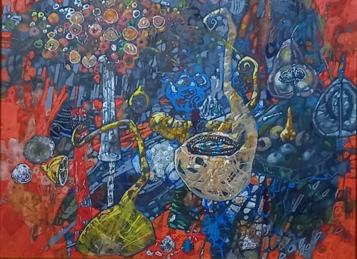 "Martwa natura z niebieskim czajniczkiem", Artur Kardamasz